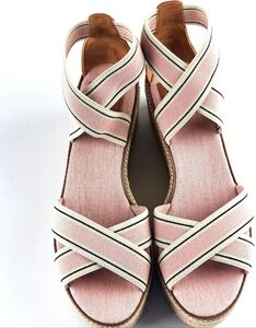 Woven Crisscross Pink Platform Sandals